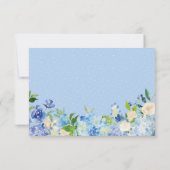Blue Hydrangeas Floral Chic Wedding RSVP Kaartje (Achterkant)