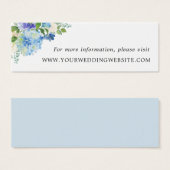 Blue Hydrangeas Floral Mariage Cartes de site Web (Devant & derrière)