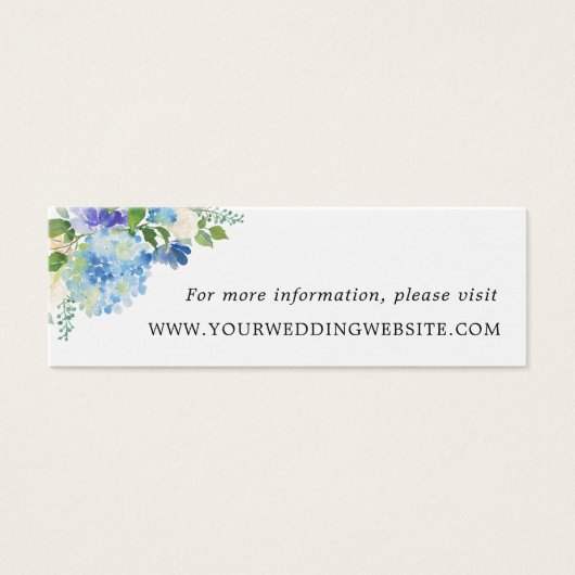 Blue Hydrangeas Floral Mariage Cartes de site Web (Devant)