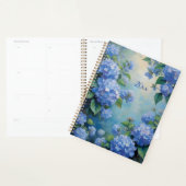 Blue Hydrangeas Floral Spiral-Bound Planner Spring (Devant avec enveloppe)