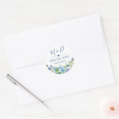 Blue Hydrangeas Floral Wedding Favor Dank je Ronde Sticker (Envelop)
