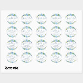 Blue Hydrangeas Floral Wedding Favor Sanitizer Ronde Sticker (Vel)