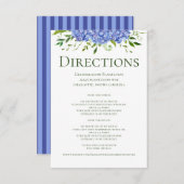 Blue Hydrangeas Floral Wedding Routebeschrijving Informatiekaartje (Voorkant / Achterkant)