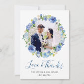 Blue Hydrangeas Floral Wreath Photo Merci (Devant)