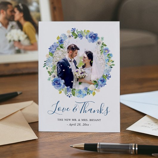 Blue Hydrangeas Floral Wreath Photo Merci