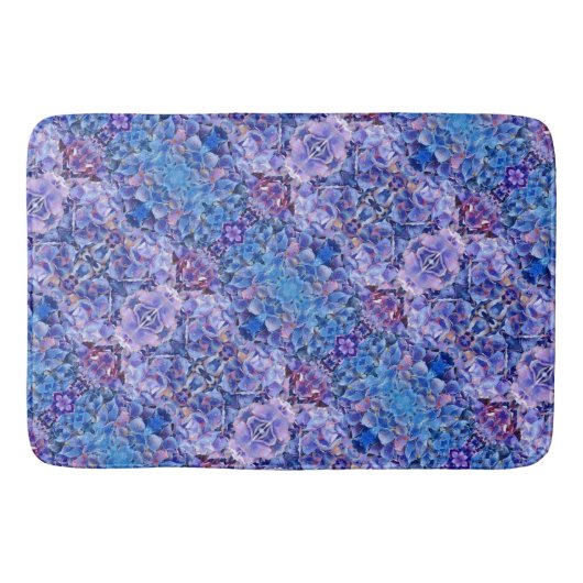 Blue Hydrangeas Flowers Foam Bath Mat Home Decor (Voorkant)