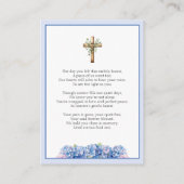 Blue Hydrangeas Flowers Memorial Poem Prayer Card Visitekaartje (Achterkant)