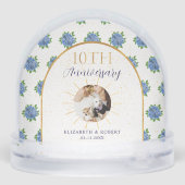 Blue Hydrangeas Gold Custom Photo 10th Anniversary (Arrière)