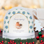 Blue Hydrangeas Gold Custom Photo 25th Anniversary