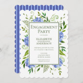 Blue Hydrangeas Invitation de la partie d'engageme (Devant / Derrière)