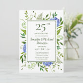 Blue Hydrangeas Invitation du 25e anniversaire (Debout devant)