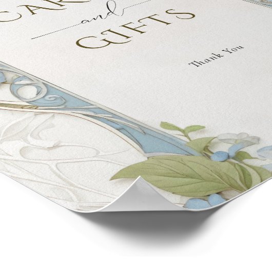 Blue Hydrangeas Kaarten & Geschenken Teken Poster (Hoek)