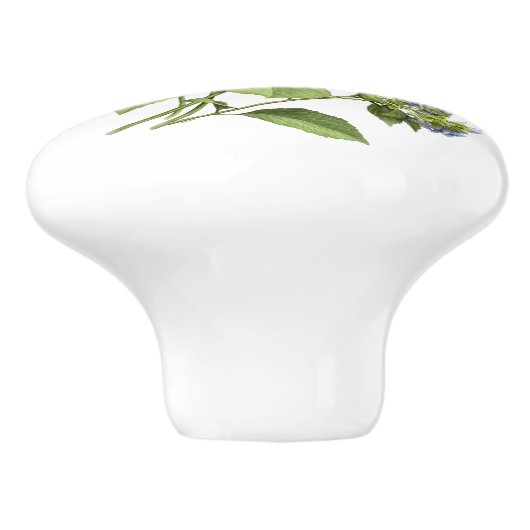 Blue Hydrangeas Keramische Knop (Zijkant)