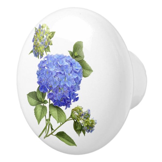 Blue Hydrangeas Keramische Knop (Rechts)