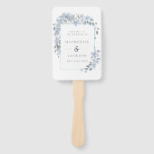 Blue Hydrangeas Lijst Waterverf Wedding Programme Handwaaier (Voorkant)