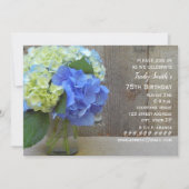 Blue Hydrangeas Mature Birthday Party Kaart (Voorkant)