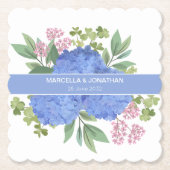 Blue Hydrangeas Modern Boeket Custom Kartonnen Onderzetters (Voorkant)