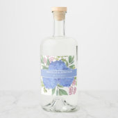 Blue Hydrangeas Modern Boeket Custom Likeurfles Etiket (Voorkant)