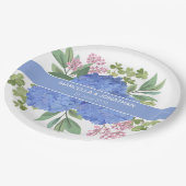 Blue Hydrangeas Modern Boeket Custom Papieren Bordje (Gekanteld)