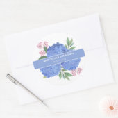 Blue Hydrangeas Modern Boeket Custom Ronde Sticker (Envelop)