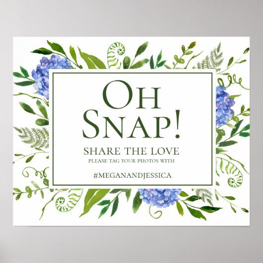 Blue Hydrangeas Oh Snap Poster (Voorkant)