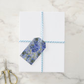 Blue Hydrangeas Pattern Cadeaulabel (Met Touw)