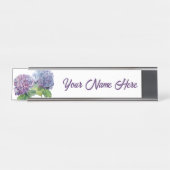 Blue Hydrangeas Personalized Nameplate Bureau Naambordje (Voorkant)