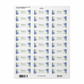 Blue Hydrangeas Script repetitie diner adres Etiket (Full Sheet)