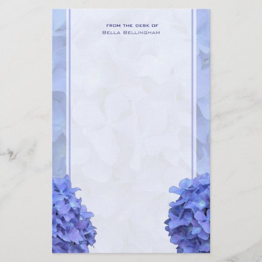 Blue Hydrangeas Stationery Briefpapier (Voorkant)