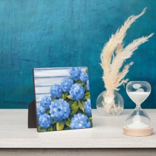 Blue Hydrangeas Struiken Bloemenschilderkunst Fotoplaat (Insitu)