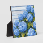 Blue Hydrangeas Struiken Bloemenschilderkunst Fotoplaat (Voorkant)