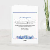 Blue Hydrangeas Summer Flowers Funeral Folded Programma (Achterkant)