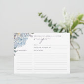 Blue Hydrangeas Vrijgezellenfeest Recipe Kaart (Staand voorkant)