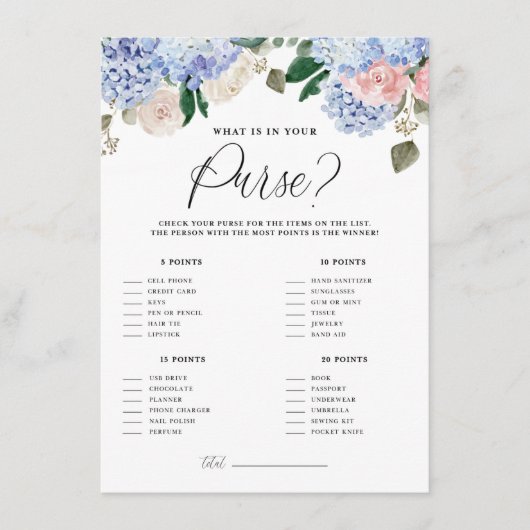 Blue Hydrangeas Wat is er in je Kaart voor een paa (Voorkant)