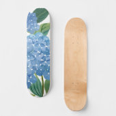 Blue Hydrangeas Waterverf Floral Skateboard (Voorkant)