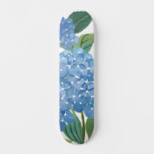 Blue Hydrangeas Waterverf Floral Skateboard (Voorkant)