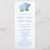 Blue Hydrangeas Waterverf Wedding Programs Programma (Voorkant)