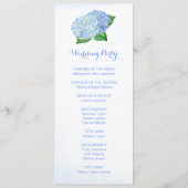 Blue Hydrangeas Waterverf Wedding Programs Programma (Achterkant)