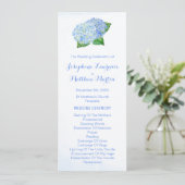 Blue Hydrangeas Waterverf Wedding Programs Programma (Staand voorkant)