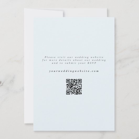 Blue Hydrangeas Waterverf Wedding QR Code Kaart (Achterkant)