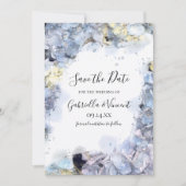 Blue Hydrangeas Waterverf Wedding Save the Date (Voorkant)