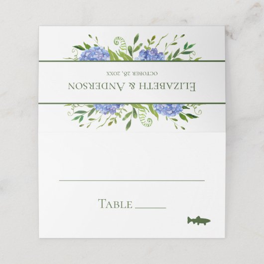 Blue Hydrangeas Wedding (Buitenkant ongevouwen)