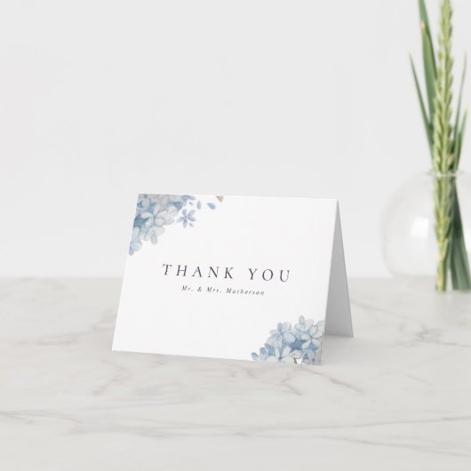 Blue Hydrangeas Wedding Bedankt (Voorkant)