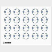 Blue Hydrangeas Wedding Classic Round Sticker (Vel)