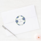Blue Hydrangeas Wedding Classic Round Sticker (Envelop)