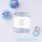 Blue Hydrangeas Wedding Invitation Flyer (Enkel)