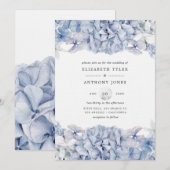 Blue Hydrangeas Wedding Kaart (Voorkant / Achterkant)