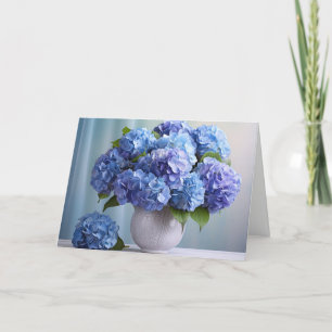 Blue Hydrangeas Wenskaart Feestdagen Kaart