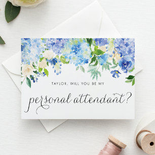 Blue Hydrangeas zal mijn persoonlijke begeleider z Uitnodiging Briefkaart