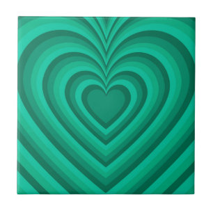 Blue Hypnotic Heart Love Pattern Tegeltje